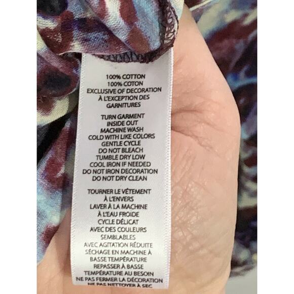 BEACH LUNCH LOUNGE blouse top Xs boho hippie Mosaic print Long Sleeves V-neck - Picture 5 of 5